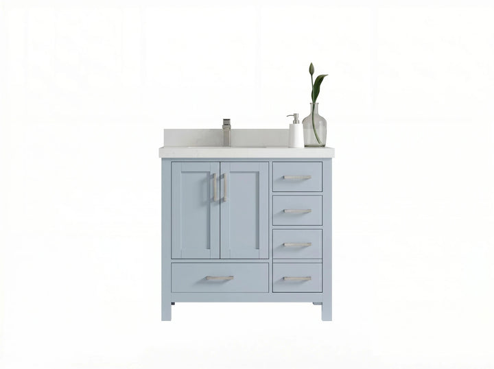 Malibu 36 in. W x 22 in. D Left Offset Sink Bathroom Vanity - photo 1