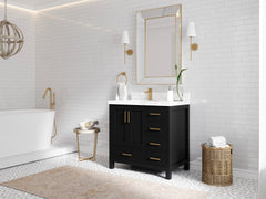 Malibu 36 in. W x 22 in. D Left Offset Sink Bathroom Vanity - photo 4