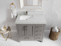 Malibu 36 in. W x 22 in. D Left Offset Sink Bathroom Vanity - photo 12