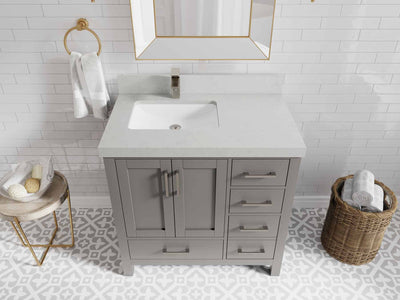 Malibu 36 in. W x 22 in. D Left Offset Sink Bathroom Vanity - Willow Bath and Vanity