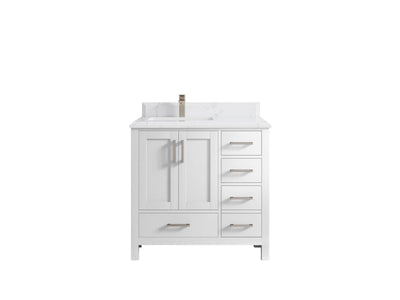 Malibu 36 in. W x 22 in. D Left Offset Sink Bathroom Vanity - Willow Bath and Vanity