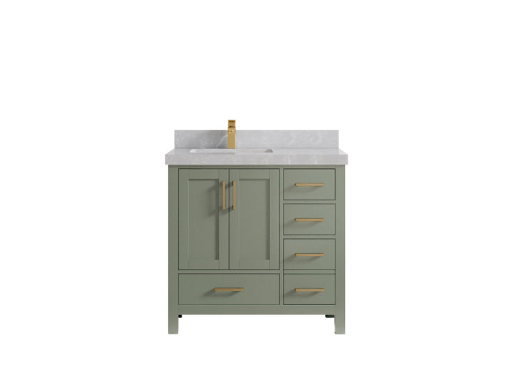 Malibu 36 in. W x 22 in. D Left Offset Sink Bathroom Vanity - photo 34