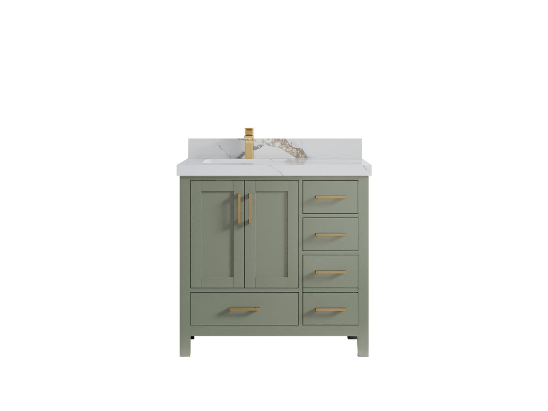 Malibu 36 in. W x 22 in. D Left Offset Sink Bathroom Vanity - Willow Bath and Vanity