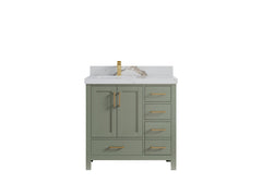 Malibu 36 in. W x 22 in. D Left Offset Sink Bathroom Vanity - photo 14