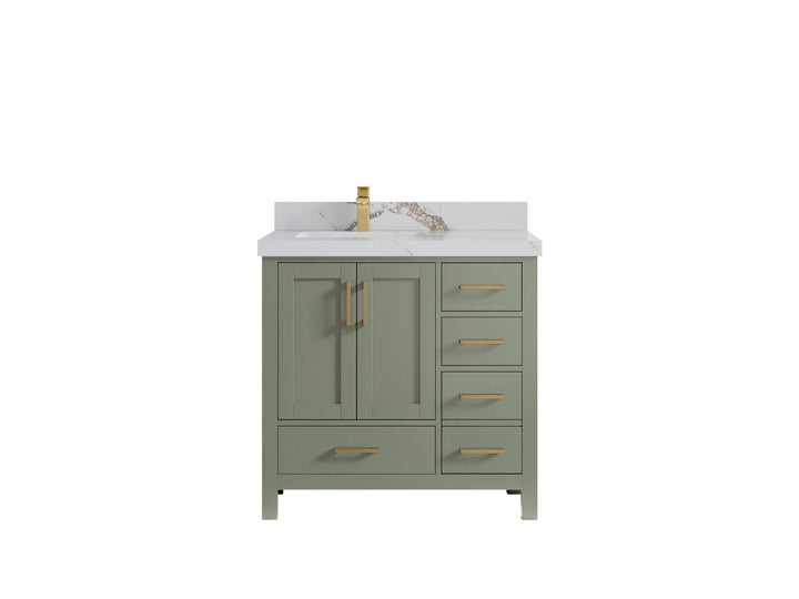 Malibu 36 in. W x 22 in. D Left Offset Sink Bathroom Vanity - photo 14