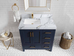 Malibu 36 in. W x 22 in. D Left Offset Sink Bathroom Vanity - photo 20