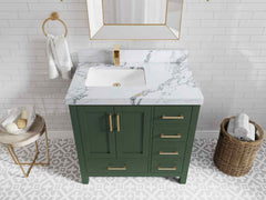 Malibu 36 in. W x 22 in. D Left Offset Sink Bathroom Vanity - photo 20