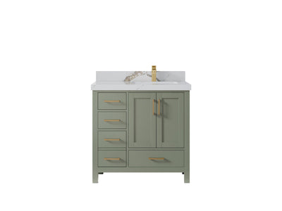 Malibu 36 in. W x 22 in. D Right Offset Sink Bathroom Vanity - Willow Bath and Vanity