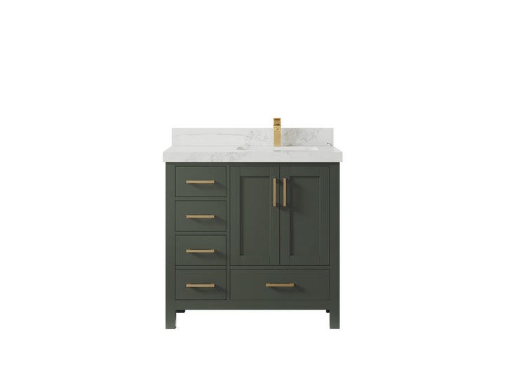 Malibu 36 in. W x 22 in. D Right Offset Sink Bathroom Vanity - photo 37