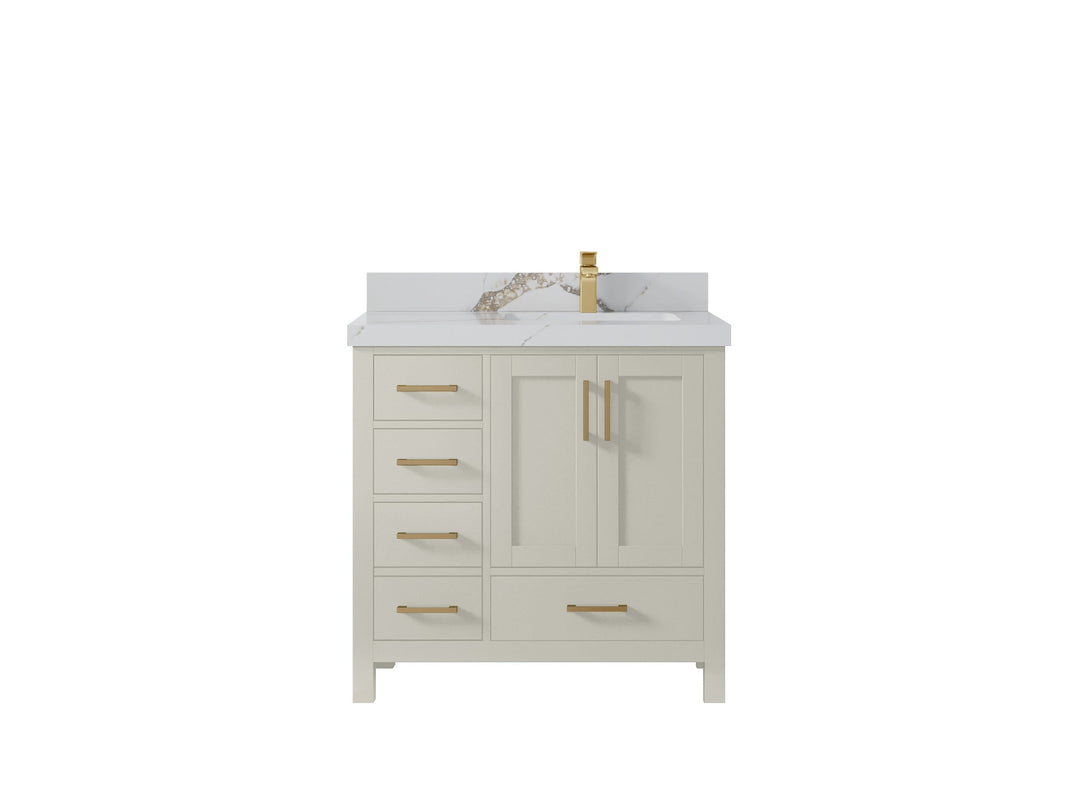 Malibu 36 in. W x 22 in. D Right Offset Sink Bathroom Vanity - Willow Bath and Vanity