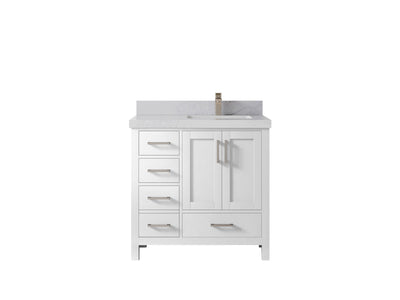 Malibu 36 in. W x 22 in. D Right Offset Sink Bathroom Vanity - Willow Bath and Vanity