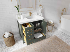 Malibu 36 in. W x 22 in. D Right Offset Sink Bathroom Vanity - photo 2