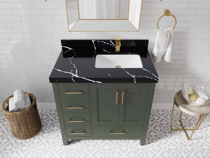 Malibu 36 in. W x 22 in. D Right Offset Sink Bathroom Vanity - photo 22