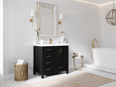 Malibu 36 in. W x 22 in. D Right Offset Sink Bathroom Vanity - Willow Bath and Vanity
