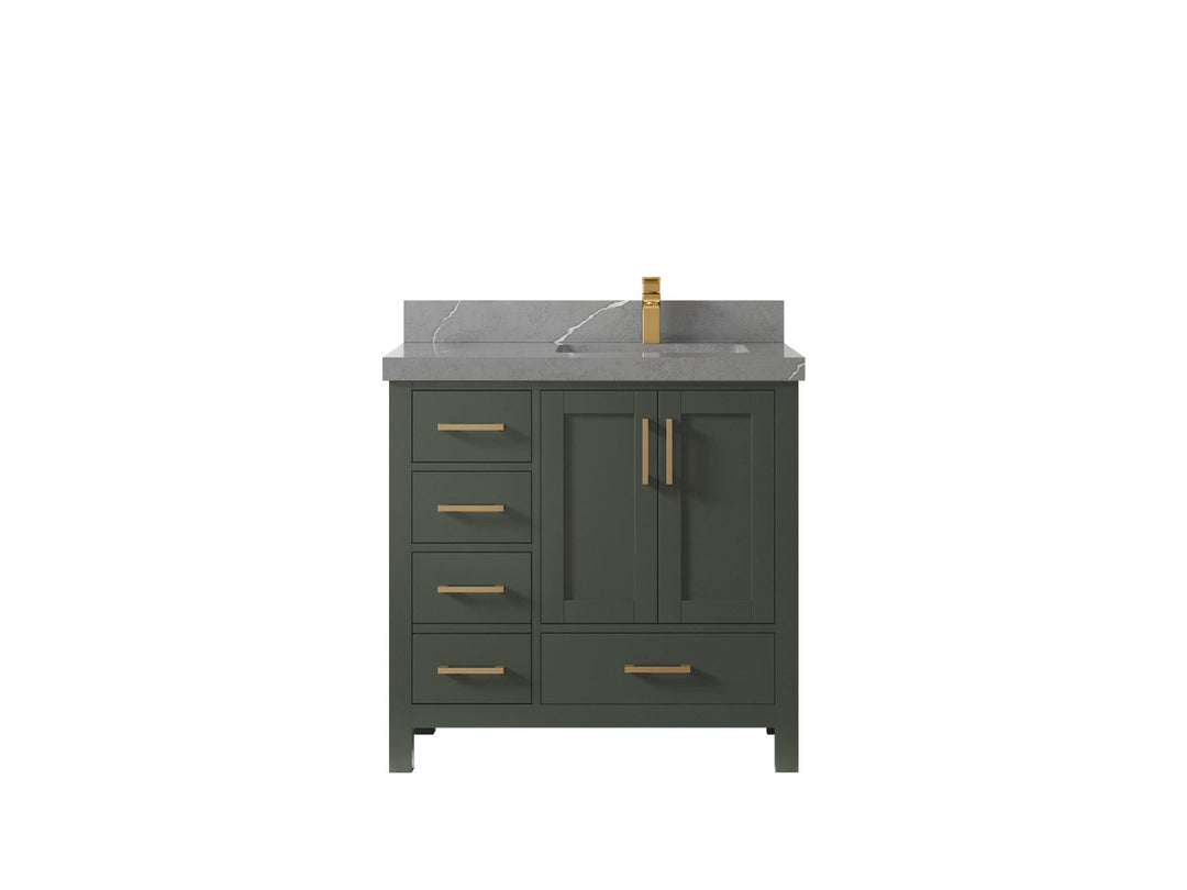 Malibu 36 in. W x 22 in. D Right Offset Sink Bathroom Vanity - Willow Bath and Vanity