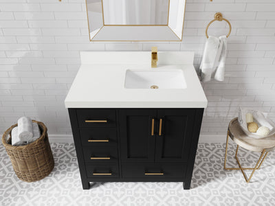 Malibu 36 in. W x 22 in. D Right Offset Sink Bathroom Vanity - Willow Bath and Vanity