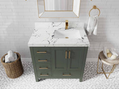 Malibu 36 in. W x 22 in. D Right Offset Sink Bathroom Vanity - photo 28