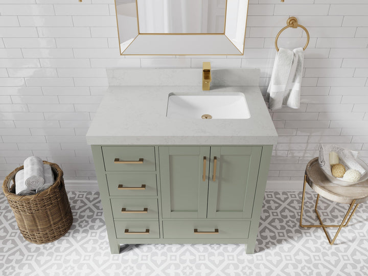 Malibu 36 in. W x 22 in. D Right Offset Sink Bathroom Vanity - photo 9