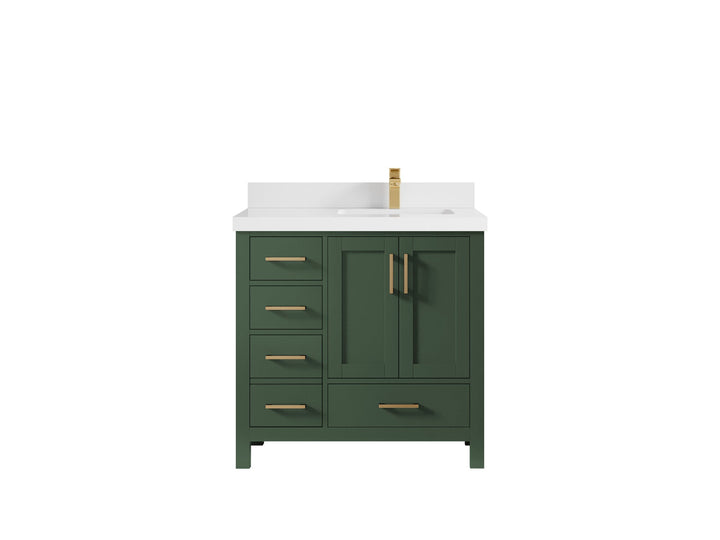Malibu 36 in. W x 22 in. D Right Offset Sink Bathroom Vanity - photo 45