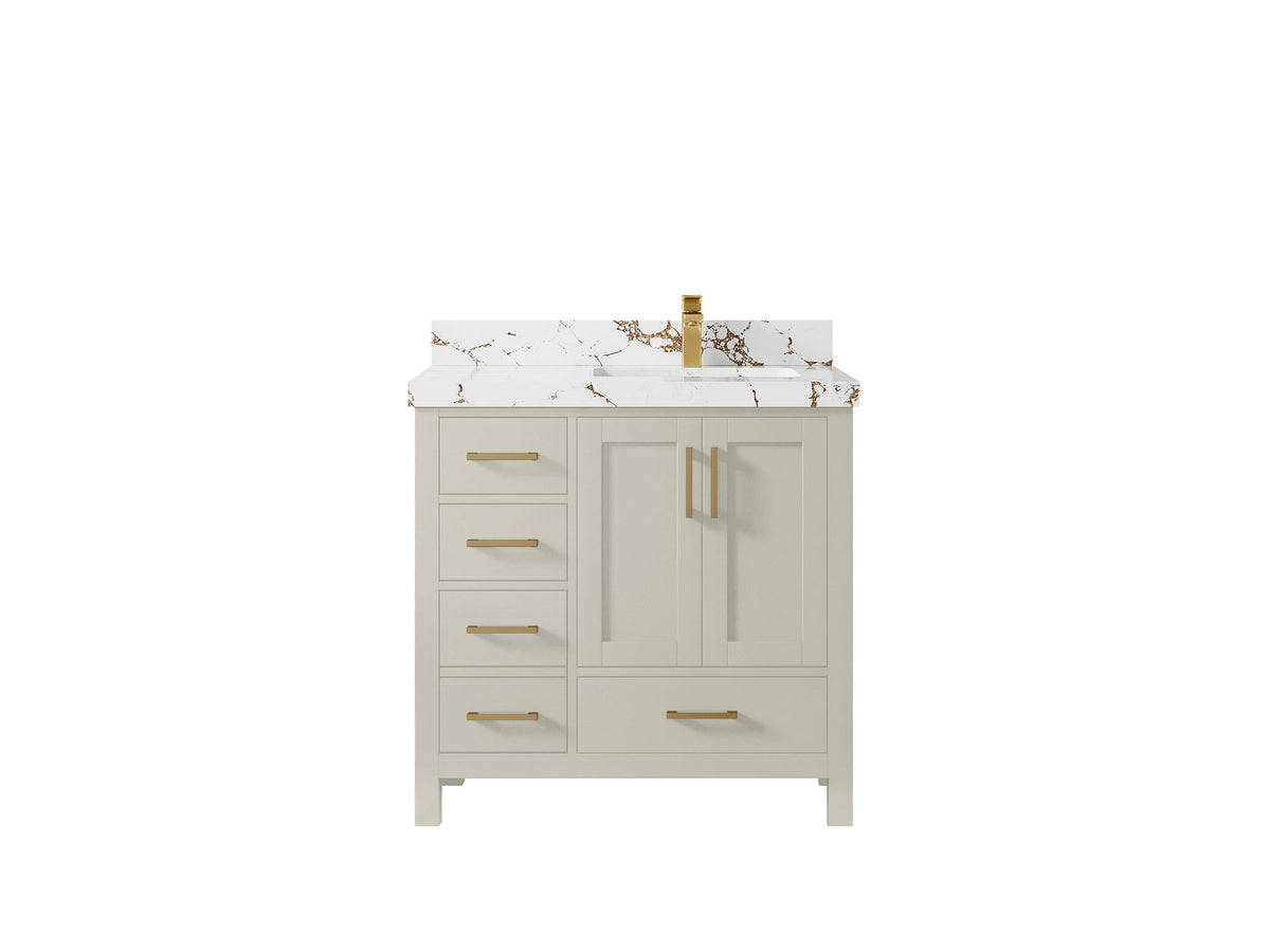 Malibu 36 in. W x 22 in. D Right Offset Sink Bathroom Vanity - Willow Bath and Vanity
