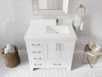 Malibu 36 in. W x 22 in. D Right Offset Sink Bathroom Vanity - Willow Bath and Vanity
