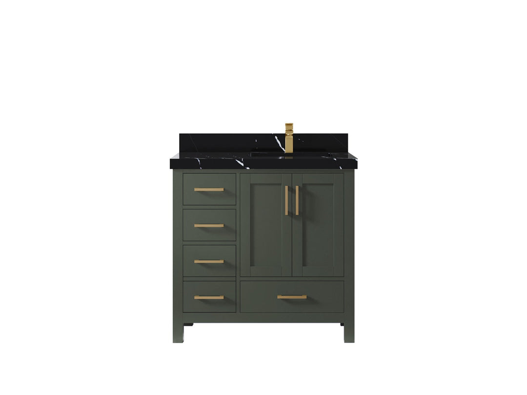 Malibu 36 in. W x 22 in. D Right Offset Sink Bathroom Vanity - Willow Bath and Vanity