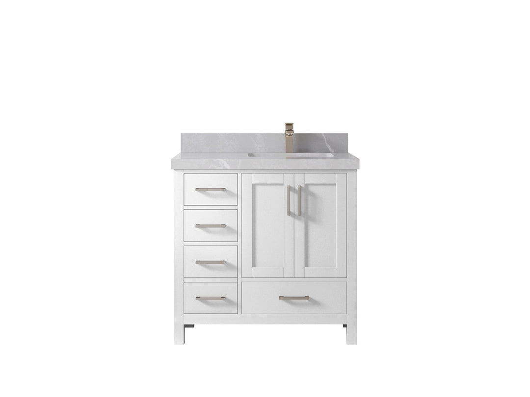 Malibu 36 in. W x 22 in. D Right Offset Sink Bathroom Vanity - Willow Bath and Vanity