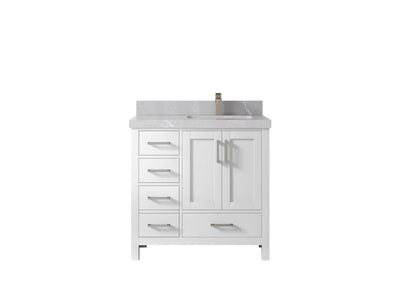 Malibu 36 in. W x 22 in. D Right Offset Sink Bathroom Vanity - Willow Bath and Vanity