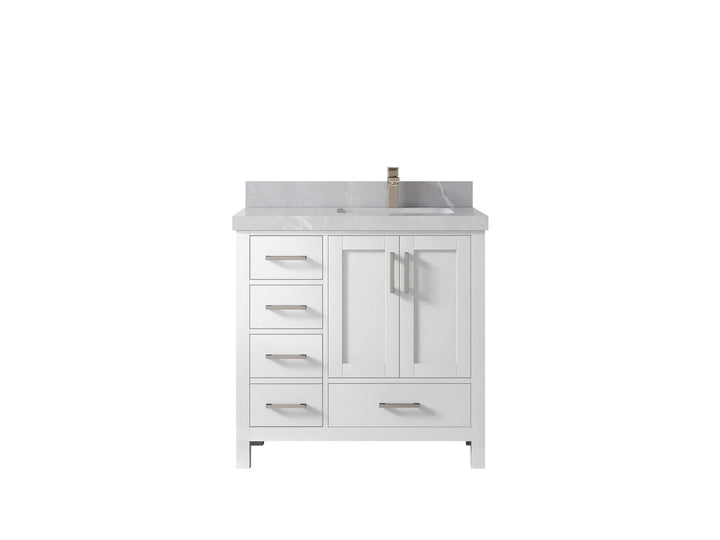 Malibu 36 in. W x 22 in. D Right Offset Sink Bathroom Vanity - photo 37