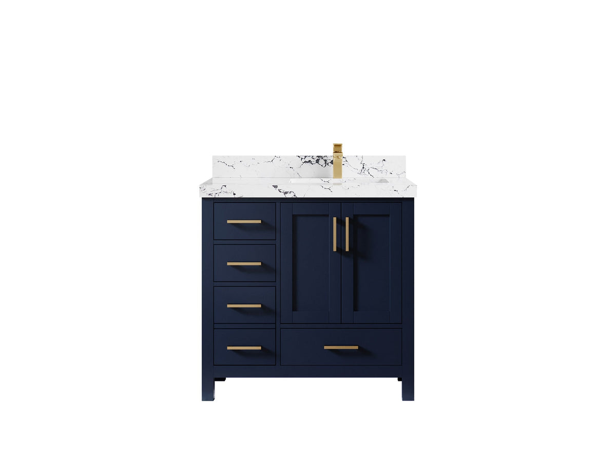 Malibu 36 in. W x 22 in. D Right Offset Sink Bathroom Vanity - Willow Bath and Vanity