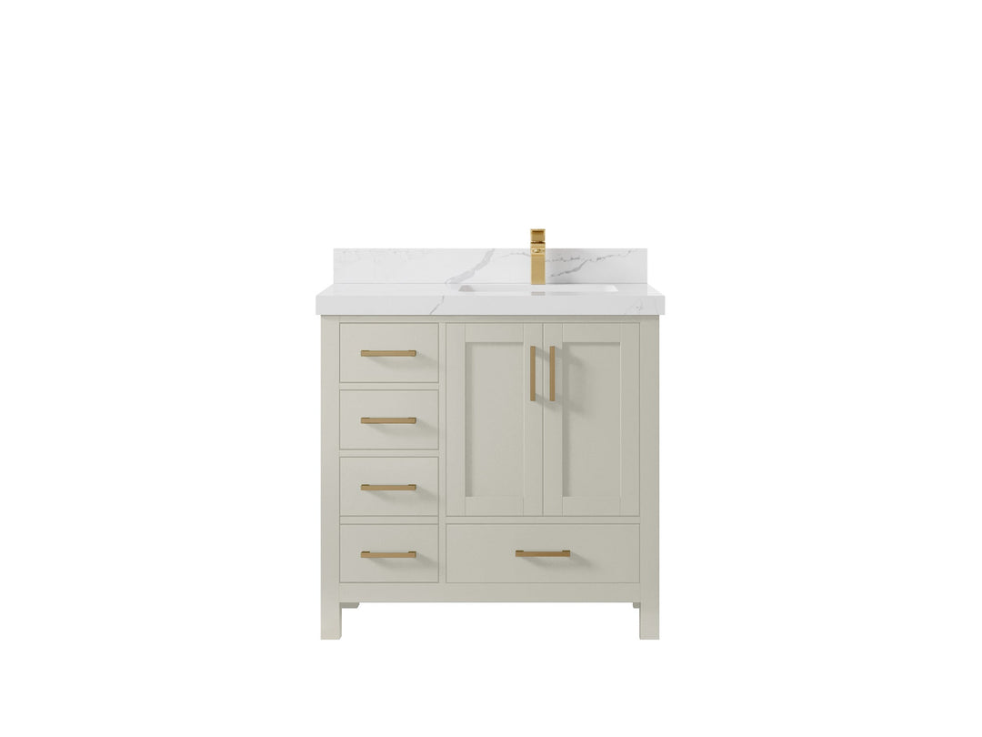 Malibu 36 in. W x 22 in. D Right Offset Sink Bathroom Vanity - Willow Bath and Vanity