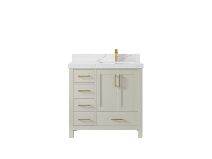 Malibu 36 in. W x 22 in. D Right Offset Sink Bathroom Vanity - photo 17