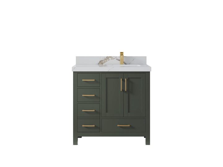 Malibu 36 in. W x 22 in. D Right Offset Sink Bathroom Vanity - photo 25