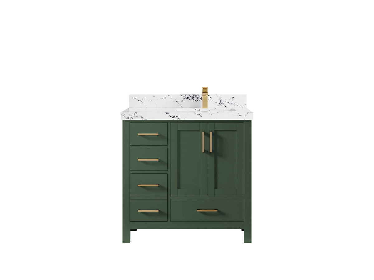Malibu 36 in. W x 22 in. D Right Offset Sink Bathroom Vanity - Willow Bath and Vanity