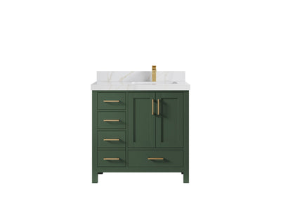 Malibu 36 in. W x 22 in. D Right Offset Sink Bathroom Vanity - Willow Bath and Vanity