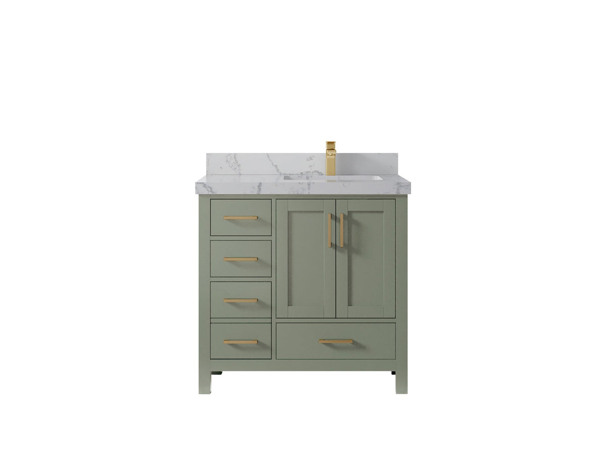 Malibu 36 in. W x 22 in. D Right Offset Sink Bathroom Vanity - Willow Bath and Vanity