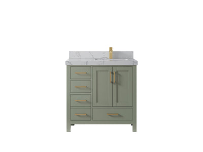 Malibu 36 in. W x 22 in. D Right Offset Sink Bathroom Vanity - Willow Bath and Vanity