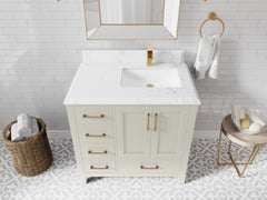 Malibu 36 in. W x 22 in. D Right Offset Sink Bathroom Vanity - photo 24