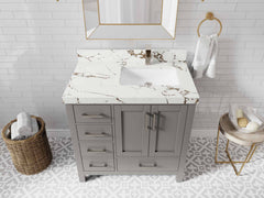 Malibu 36 in. W x 22 in. D Right Offset Sink Bathroom Vanity - photo 36