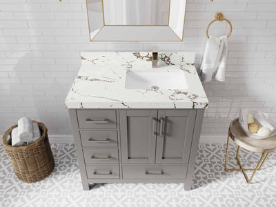 Malibu 36 in. W x 22 in. D Right Offset Sink Bathroom Vanity - Willow Bath and Vanity