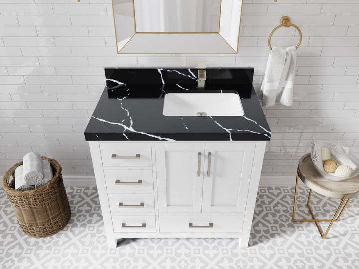 Malibu 36 in. W x 22 in. D Right Offset Sink Bathroom Vanity - photo 8