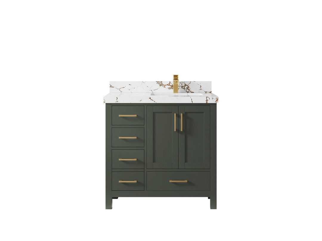 Malibu 36 in. W x 22 in. D Right Offset Sink Bathroom Vanity - Willow Bath and Vanity