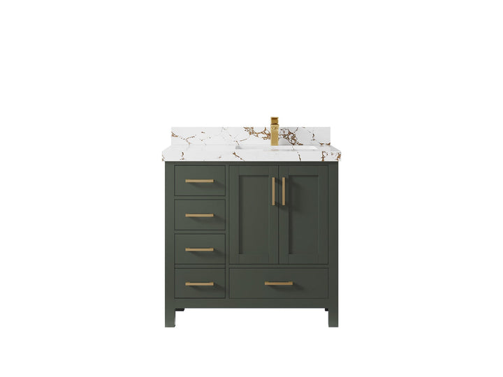 Malibu 36 in. W x 22 in. D Right Offset Sink Bathroom Vanity - photo 17