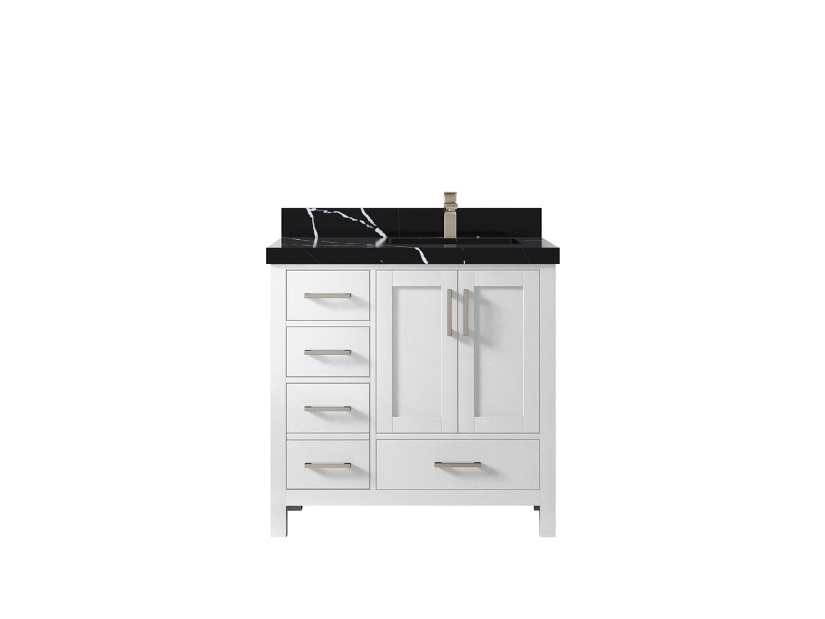 Malibu 36 in. W x 22 in. D Right Offset Sink Bathroom Vanity - Willow Bath and Vanity