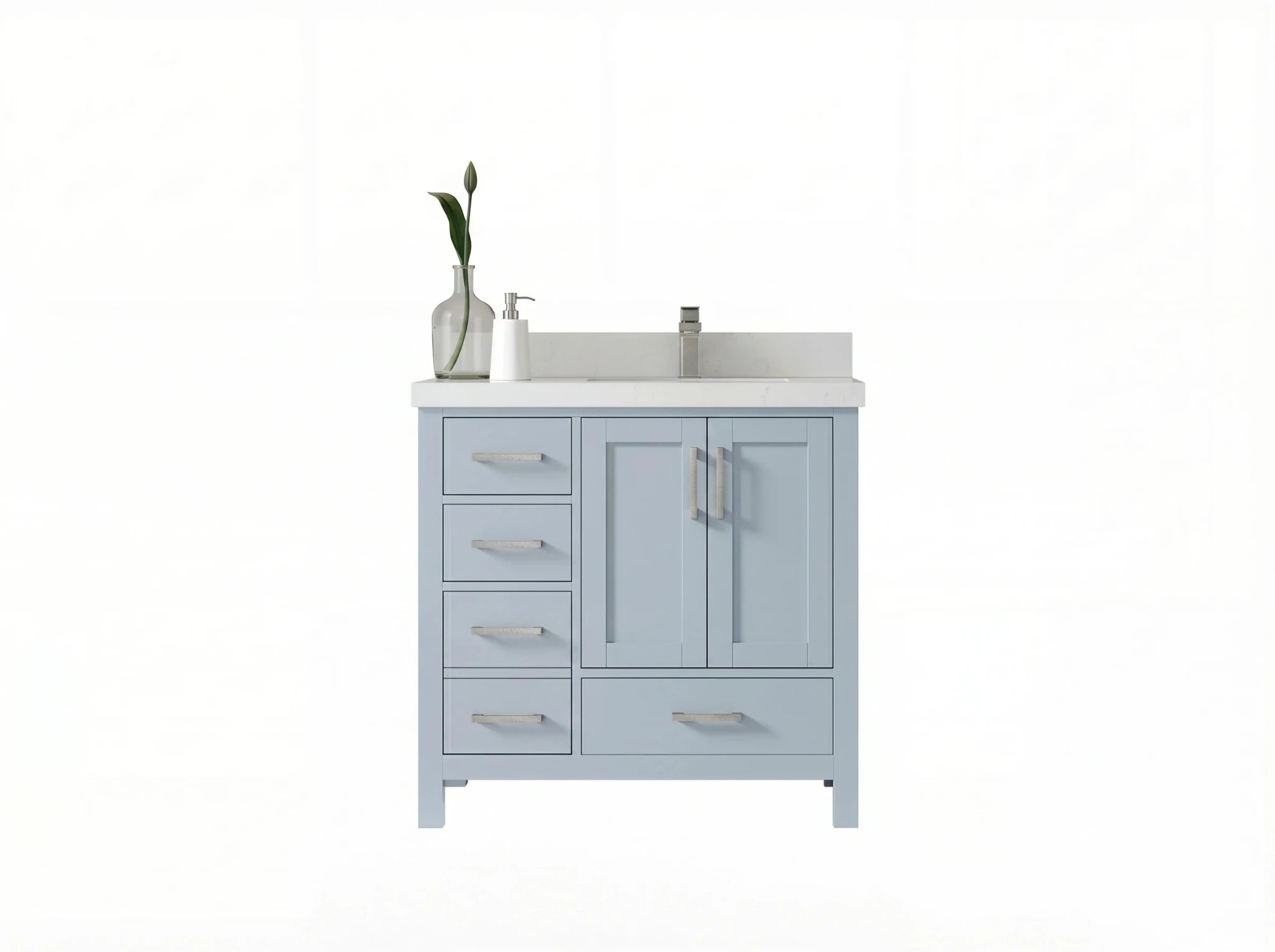 Malibu 36 in. W x 22 in. D Right Offset Sink Bathroom Vanity - Willow Bath and Vanity