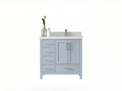 Malibu 36 in. W x 22 in. D Right Offset Sink Bathroom Vanity - photo 1
