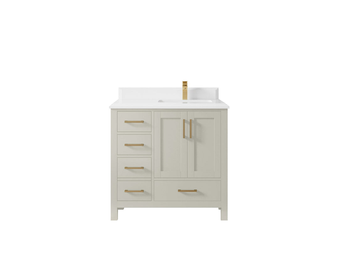 Malibu 36 in. W x 22 in. D Right Offset Sink Bathroom Vanity - Willow Bath and Vanity