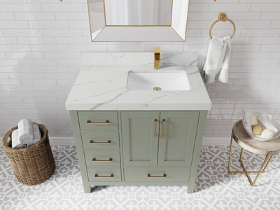 Malibu 36 in. W x 22 in. D Right Offset Sink Bathroom Vanity - Willow Bath and Vanity