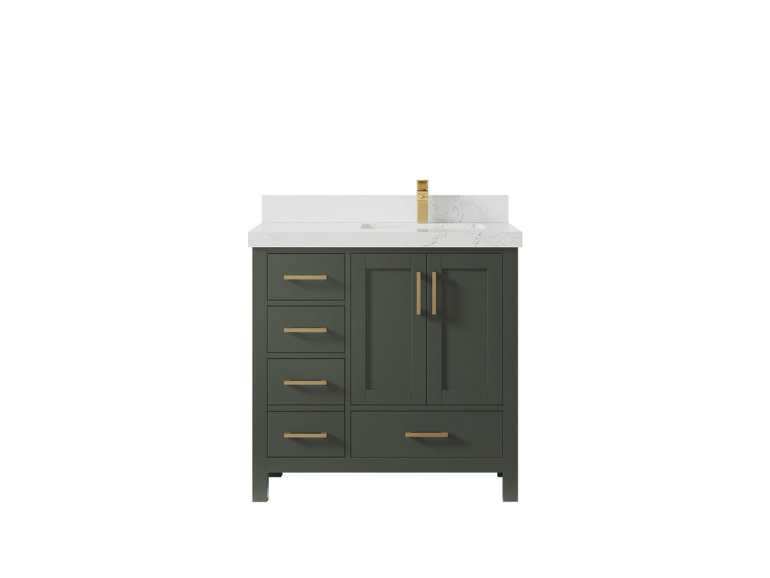 Malibu 36 in. W x 22 in. D Right Offset Sink Bathroom Vanity - Willow Bath and Vanity