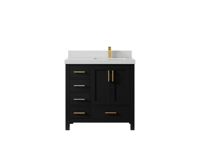 Malibu 36 in. W x 22 in. D Right Offset Sink Bathroom Vanity - Willow Bath and Vanity